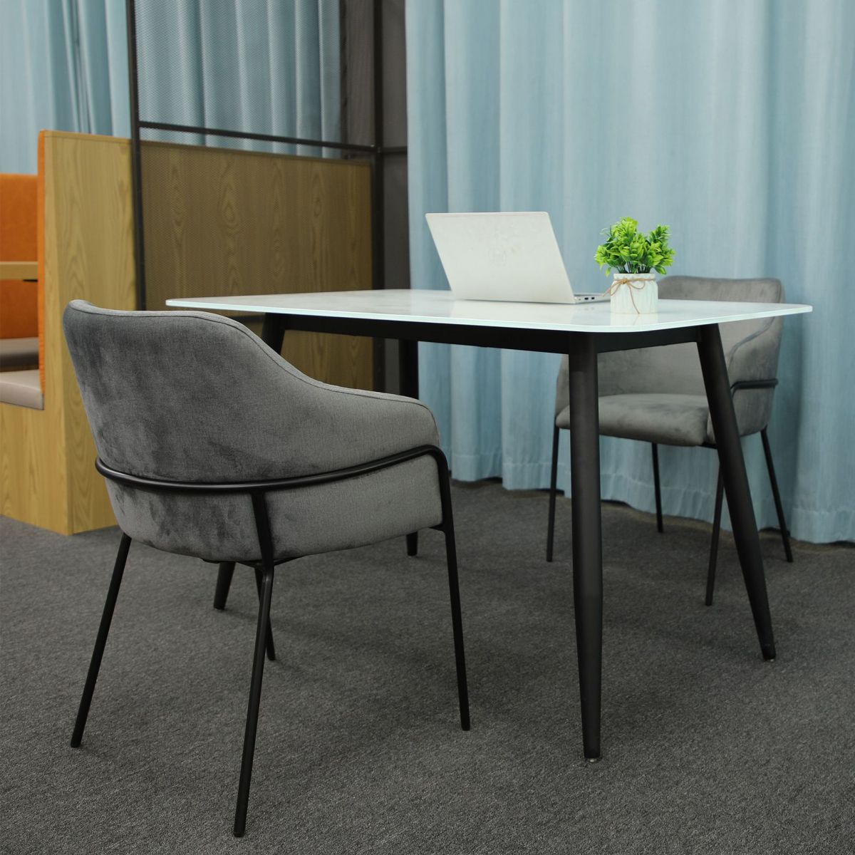 Metal Legs Parsons Chair Contemporary Style Indoor-Outdoor Chair