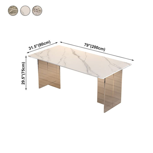 Sintered Stone Dining Table Modern Rectangle Dining Table with Acrylic Base for Home Clearhalo ' dining_table' 'Dining Tables & Seating' 'Dining Tables' 'furn' 'furn_dining_table' 'Furniture' 'furniture_dining_table' 'Kitchen & Dining Furniture' 'kitchen&dining_furn' 'kitchen' 'kitchen_dining_table' 1200x1200_1745b798-38ef-4e7b-9e12-59be298b3d0d