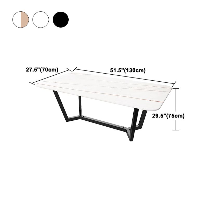 Sintered Stone Top Modern Table for Restaurant Oval Dining Table with Trestle Base Clearhalo ' dining_table' 'Dining Tables & Seating' 'Dining Tables' 'furn' 'furn_dining_table' 'Furniture' 'furniture_dining_table' 'Kitchen & Dining Furniture' 'kitchen&dining_furn' 'kitchen' 'kitchen_dining_table' 1200x1200_17480980-c756-4eef-accf-5e0a3c02f91e