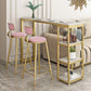 Glam Style Bar Table 42-inch Height Artificial Marble Top Bistro Table Clearhalo 'Bar Furniture' 'Bar Tables' 'bar_tables' 'furn' 'furn_bar_tables' 'Furniture' 'furniture_bar_tables' 'Kitchen & Dining Furniture' 1200x1200_17482c68-0047-4775-be4e-68e53fbc4bb7