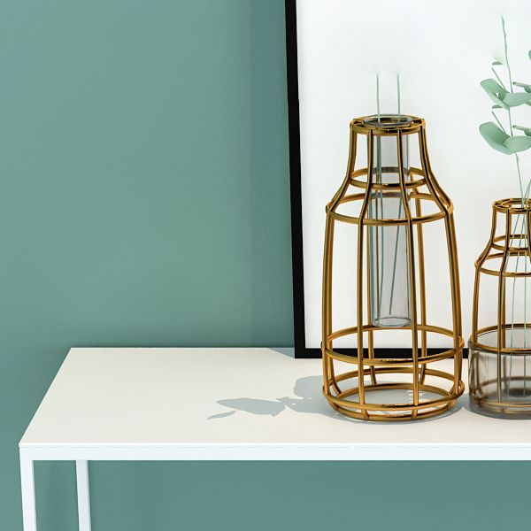 Tabla de sofá de consola moderna de hierro 29.53 pulgadas de altura con 1 estante