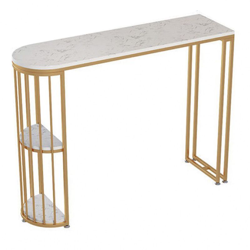 Specialty Marble Top Bar Table Glossy White Glam Pub Table with Metal Frame Clearhalo 'Bar Furniture' 'Bar Tables' 'bar_tables' 'furn' 'furn_bar_tables' 'Furniture' 'Kitchen & Dining Furniture' 1200x1200_174a22d6-870a-45a6-8b74-b6ac84c3a0af