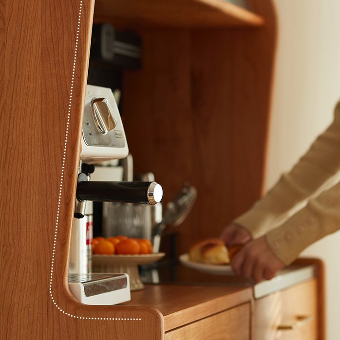 4-Schrägerkiefern Holz Sideboard moderne Glasschiebetür Schränke Credenka für Wohnzimmer