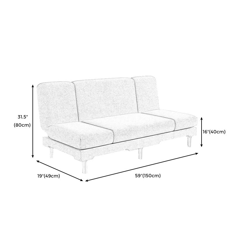 Modern Wood Legs Sofa 2/3 Seater Armless Convertible Sleeper Sofa Clearhalo 'Furniture' 'furniture_sofas' 'kitchen' 'kitchen_sofas' 'Living Room Furniture' 'Sofa' 'sofas' 1200x1200_174c76e7-8ec4-4133-bdd8-4a0d21e8b163