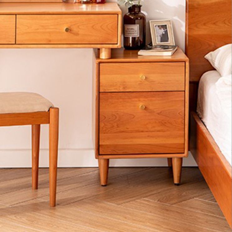 Tocador contemporáneo dormitorio de cerezo espejo iluminado tocador de maquillaje de pie