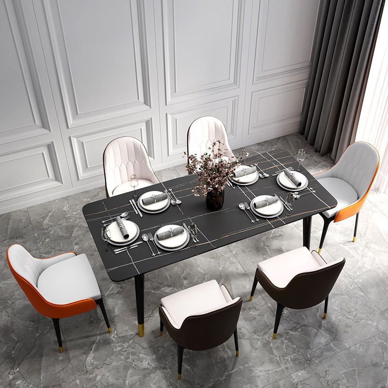 1/5/7 Pcs Metal Contemporary Dining Room Set with Rectangle Table Dining Set Clearhalo 'Dining Room Sets' 'Dining Tables & Seating' 'dining_room_set' 'furn' 'furn_dining_room_set' 'Furniture' 'furniture_dining_room_set' 'Kitchen & Dining Furniture' 'kitchen&dining_furn' 'kitchen' 1200x1200_174ce72e-f763-42bc-a099-357e5c339cea