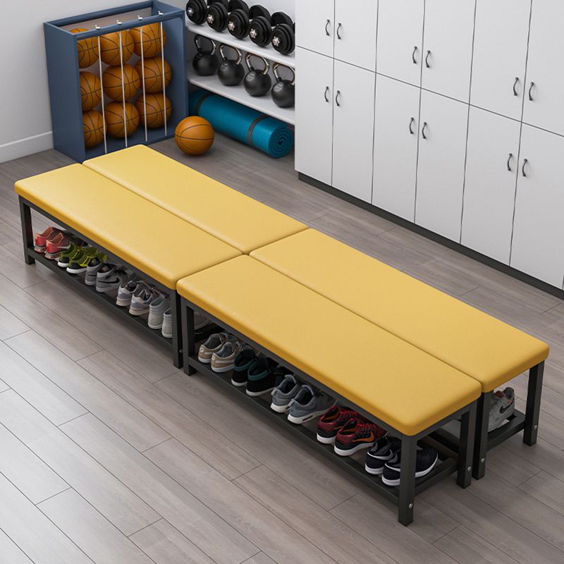 Contemporary Upholstered Bench Rectangle 14"Wide Bench with Shelves Clearhalo 'Benches' 'Chairs & Seating' 'furn' 'furn_benches' 'Furniture' 'Living Room Furniture' 1200x1200_174da272-0b08-48a0-aa7b-a1dd922549f8