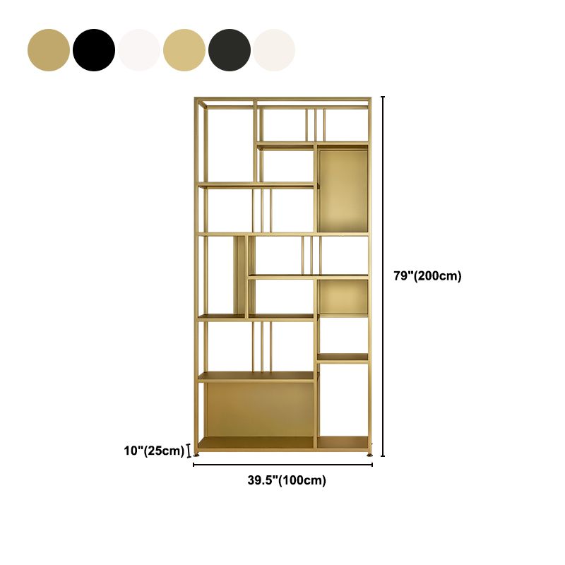 Metal Rectangle Open Bookcase Scandinavian Home Office Etagere Bookcase