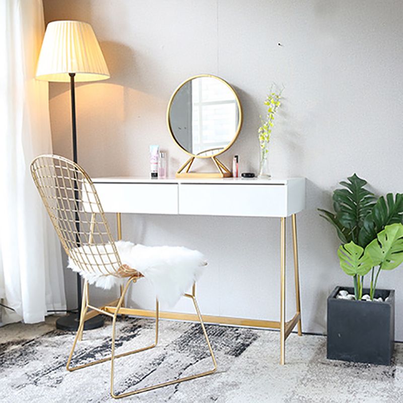 15.74" Wide Makeup Vanity Desk Bright White  Vanity Tables with 2 Storage Drawers