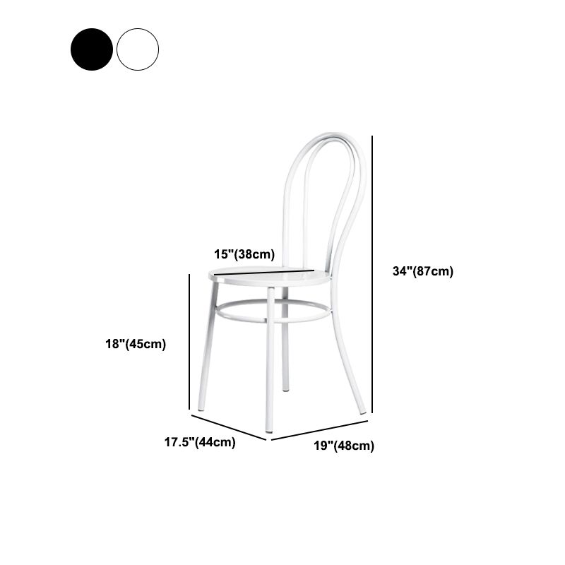 White and Black Dining Chairs Industrial Iron Armless Dining Side Chair Clearhalo 'Dining Chairs' 'Dining Tables & Seating' 'dining_chair' 'furn' 'furn_dining_chair' 'Furniture' 'Kitchen & Dining Furniture' 1200x1200_174f96a2-e766-4af0-9227-f4a697a78a41