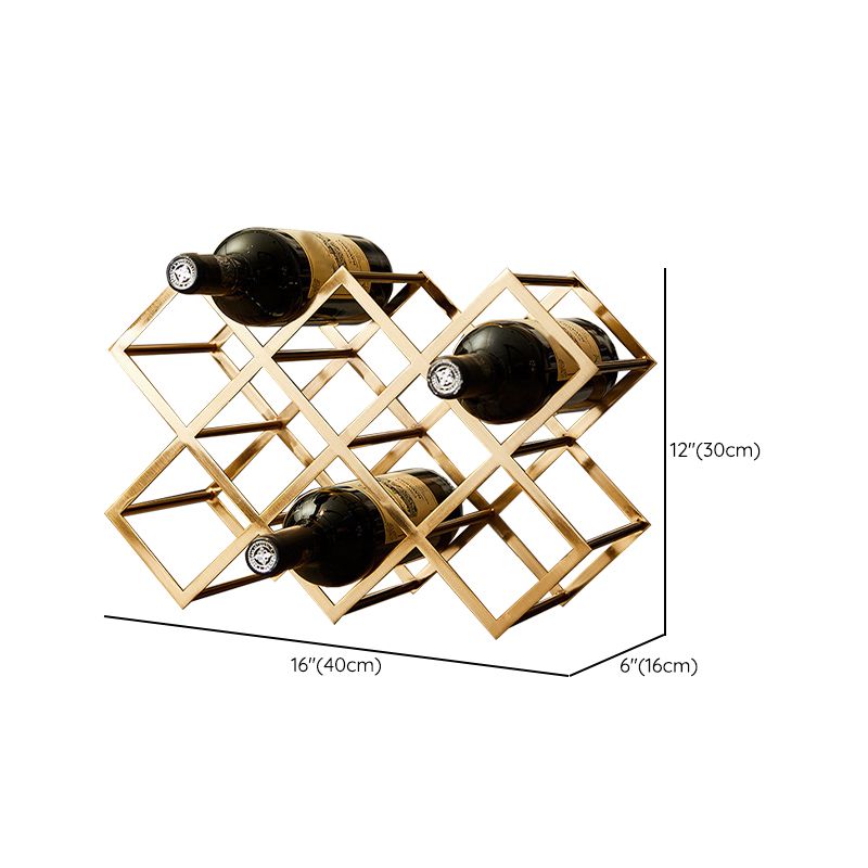 Metal Countertop Wine Glass Rack Modern Stackable Wine Bottle Holder in Gold Clearhalo 'furn' 'furn_wine_racks' 'Furniture' 'Kitchen & Dining Furniture' 'Wine Racks' 'wine_racks' 1200x1200_174fa1f7-3829-4307-a11d-046438f69e52