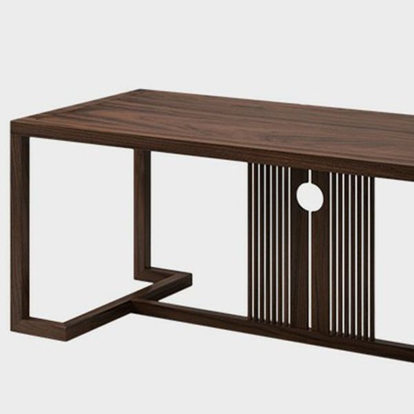 Industrial Elm Wood Dining Table Rectangle Table in Brown with Trestle Base Clearhalo ' dining_table' 'Dining Tables & Seating' 'Dining Tables' 'furn' 'furn_dining_table' 'Furniture' 'furniture_dining_table' 'Kitchen & Dining Furniture' 'kitchen&dining_furn' 'kitchen' 'kitchen_dining_table' 1200x1200_1751b913-0288-4529-8024-df063ccc933c