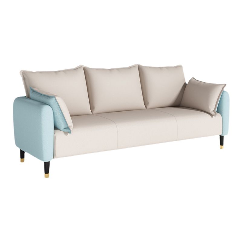 Glam Pillows Square Arm Living Room Faux Leather Standard Seating