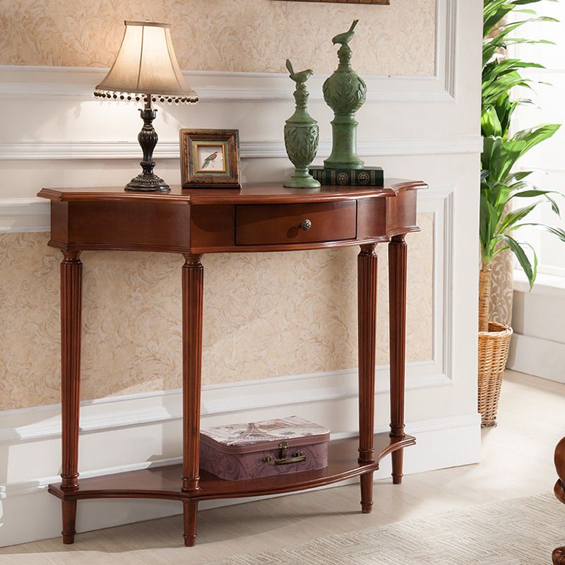 Mesa de consola de la mesa de la mesa de la madera de goma victoriana para el hall