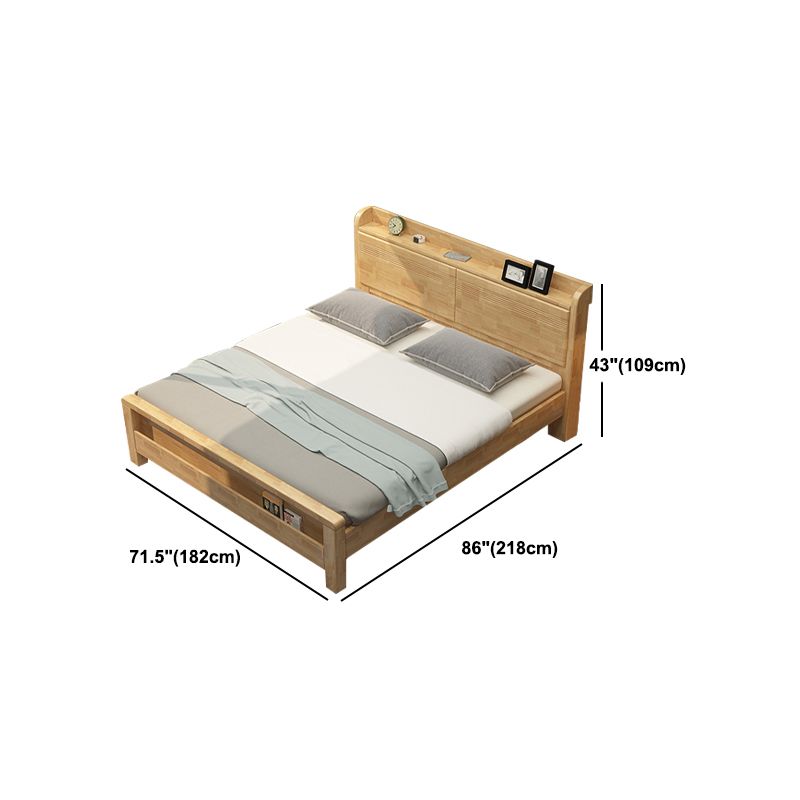 Letto nordico con letto in legno massiccio aperto con testata imbottita