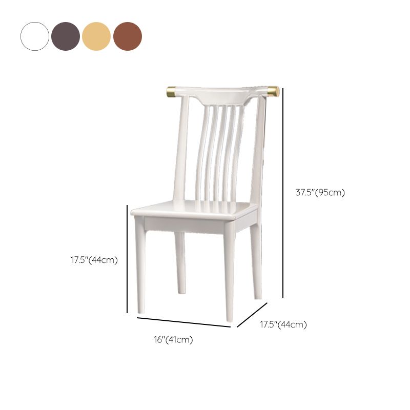 Wood Side Dining Chairs Modern Style Slat Back Armless Chair