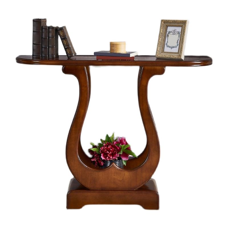 Mesa de consola de 31.5 pulgadas de altura Madera de madera maciza Mesa Fin de Luna para Hall
