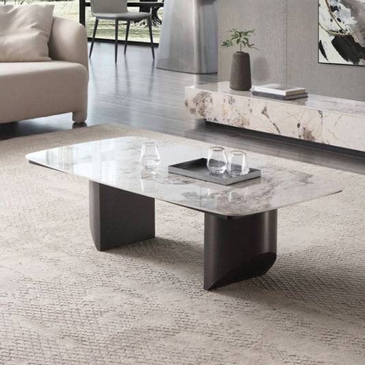 Contemporary Slate Rectangle Coffee Table Standard Single Coffee Table