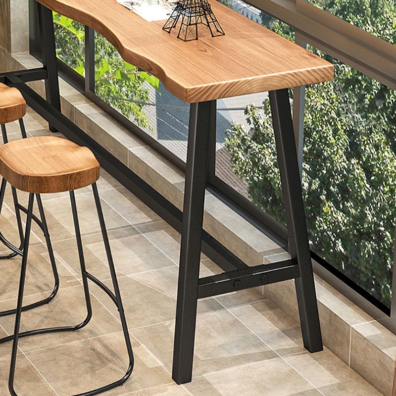 Living Room Modern Patio Bar Table Solid Wood Natural Footrest Bistro Bar Desk Clearhalo 'Bar Furniture' 'Bar Tables' 'bar_tables' 'furn' 'furn_bar_tables' 'Furniture' 'furniture_bar_tables' 'Kitchen & Dining Furniture' 1200x1200_1755ce28-224b-46fe-b96e-bcc0e4b42955