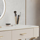 Metal with Padded Stool Vanity Table Luxurious Makeup Desk in Beige