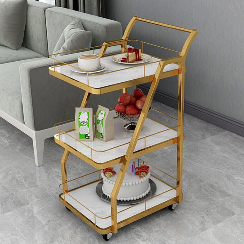 Table de préparation à la maison moderne de stockage ouvert Home Dining Table de préparation