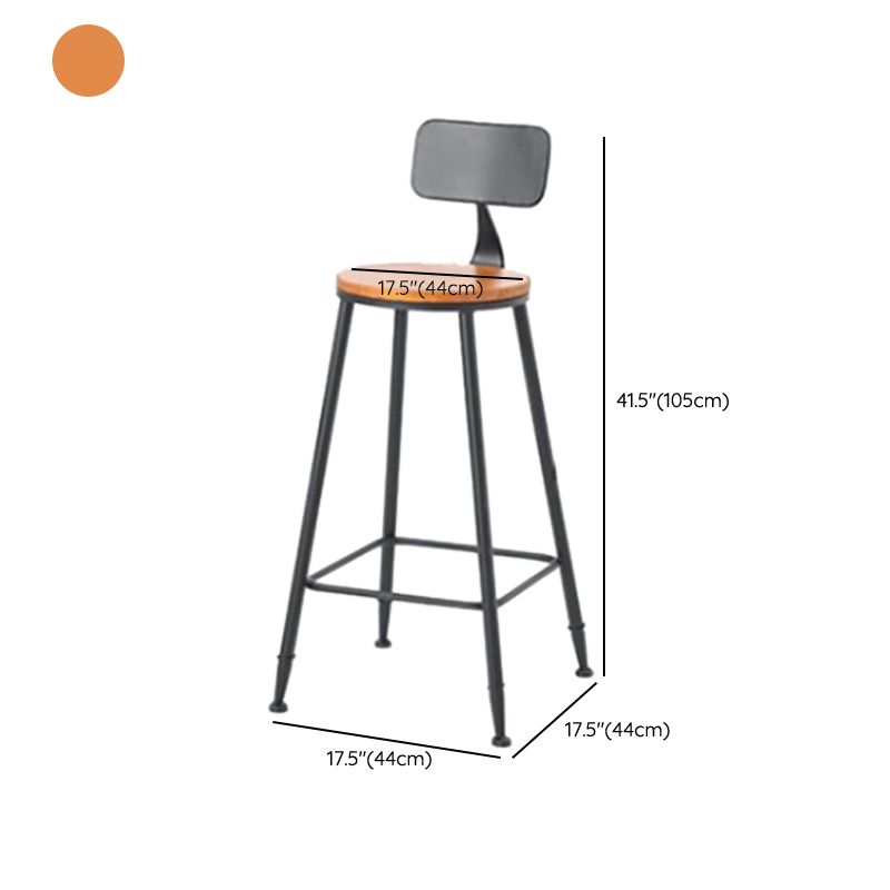 Taburete de bar de salón de madera estilo moderno con patas de metal