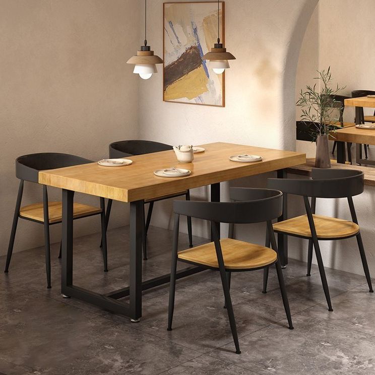 Dining Room Solid Wood Dining Table Rectangle Industrial Dinner Table Clearhalo 'Dining Tables & Seating' 'Dining Tables' 'dining_table' 'furn' 'furn_dining_table' 'Furniture' 'Kitchen & Dining Furniture' 1200x1200_175a0f55-cf25-4349-b703-87610e6381b3