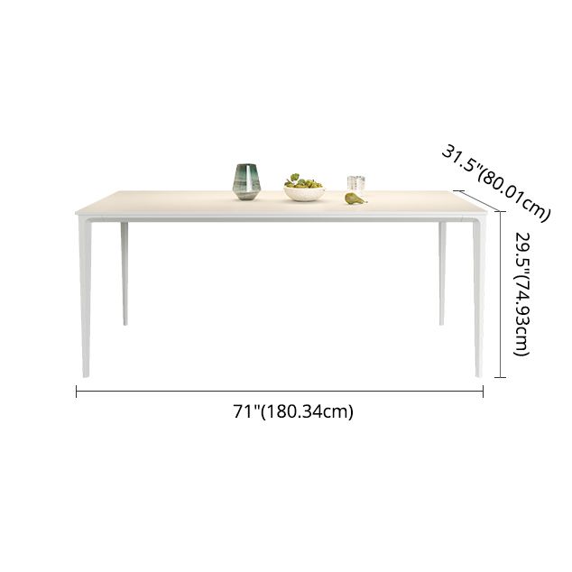 Modern Rectangle White Dining Set Kitchen Sintered Stone Top Dining Set with 4 Legs Base Clearhalo 'Dining Room Sets' 'Dining Tables & Seating' 'dining_room_set' 'furn' 'furn_dining_room_set' 'Furniture' 'furniture_dining_room_set' 'Kitchen & Dining Furniture' 'kitchen&dining_furn' 'kitchen' 1200x1200_175ca709-82c0-4281-8f7c-f4a0f6677088