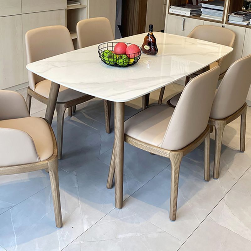 Modern Rectangle Stone Table Standard Height Table Dining Table with 4 Legs Clearhalo 'Dining Tables & Seating' 'Dining Tables' 'dining_table' 'furn' 'furn_dining_table' 'Furniture' 'furniture_dining_table' 'Kitchen & Dining Furniture' 'kitchen' 'kitchen_dining_table' 1200x1200_175e54ac-8344-412e-9698-332eedf8d2c3