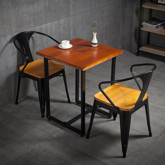 Industrial Metal Dining Chair Open Back Dining Side Furniture in Matte Finish for Indoor