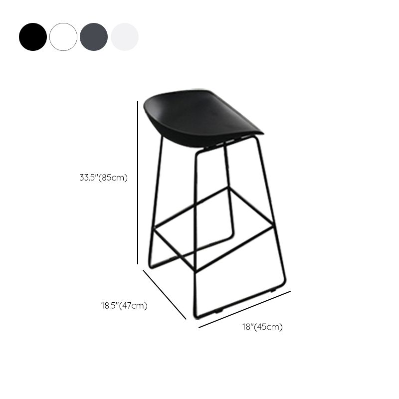 Glam Low Back Bar Stools Metal Dining Stools with Metal Base