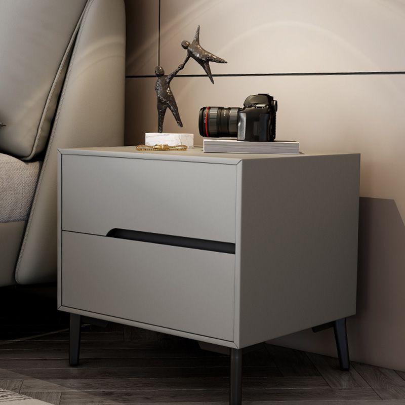 Leather Bedside Cabinet Modern Accent Table Nightstand with 2 Drawers Clearhalo 'Bedroom Furniture' 'furn' 'furn_night_stand' 'Furniture' 'night_stand' 'Nightstands' 1200x1200_17647ab6-d552-49c3-ad2f-d7c4e9679d3b