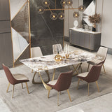 Modern Sintered Stone Dining Room Set with Rectangle Table and Gold Legs Formal Dining Set Clearhalo 'Dining Room Sets' 'Dining Tables & Seating' 'dining_room_set' 'furn' 'furn_dining_room_set' 'Furniture' 'furniture_dining_room_set' 'Kitchen & Dining Furniture' 'kitchen&dining_furn' 'kitchen' 1200x1200_1764c607-ed1a-4deb-9439-3d4c4fd5cdb6