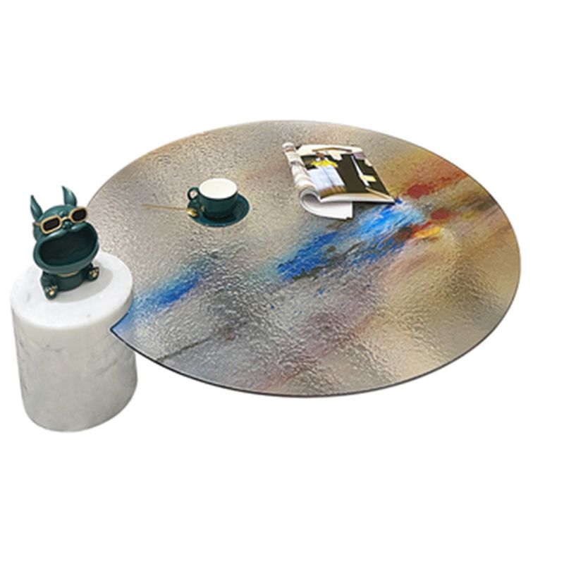 Tavolino in vetro trasparente rotondo 2 gambe base 1 tavolo da cocktail singolo