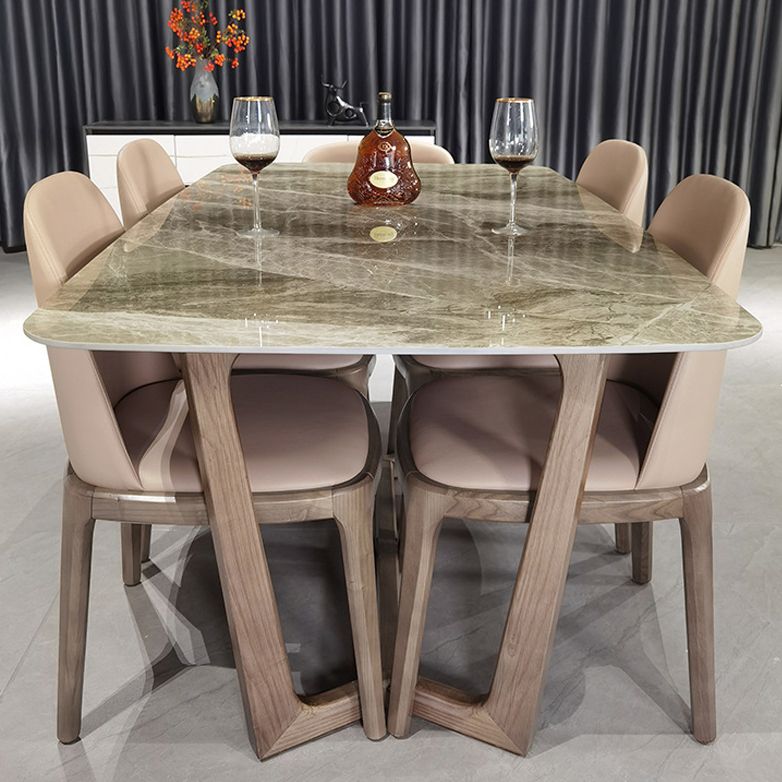 Sintered Stone Modern Rectangle Dining Table Grey Stone Top Table with Trestle Base Clearhalo ' dining_table' 'Dining Tables & Seating' 'Dining Tables' 'Furniture' 'furniture_dining_table' 'Kitchen & Dining Furniture' 'kitchen&dining_furn' 'kitchen' 'kitchen_dining_table' 1200x1200_17676c6a-eefe-44b4-9b55-d771e0af3e58