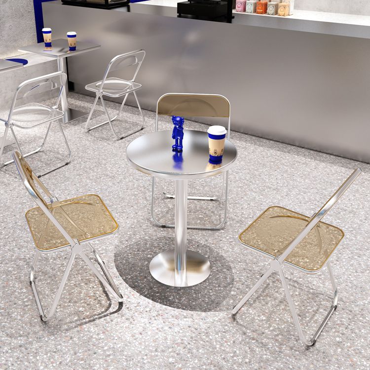 Industrial Style Dinner Table Stainless Steel Dining Site Table for Home Clearhalo ' dining_table' 'Dining Tables & Seating' 'Dining Tables' 'furn' 'furn_dining_table' 'Furniture' 'furniture_dining_table' 'Kitchen & Dining Furniture' 'kitchen&dining_furn' 'kitchen' 'kitchen_dining_table' 1200x1200_1768e398-0e02-4295-8f11-ee99f9629dde