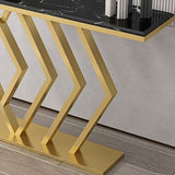 Tabla de consola de sofá glamorosa Tabla de acento de acabado antiguo en mármol