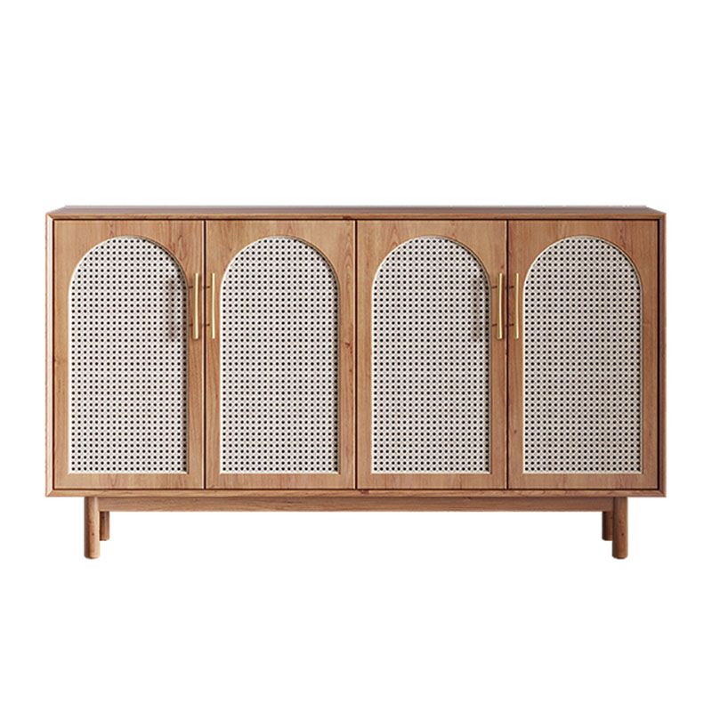 Sidebore di vimini marroni contemporanei Sideboard tavolo a buffet in legno massiccio per soggiorno