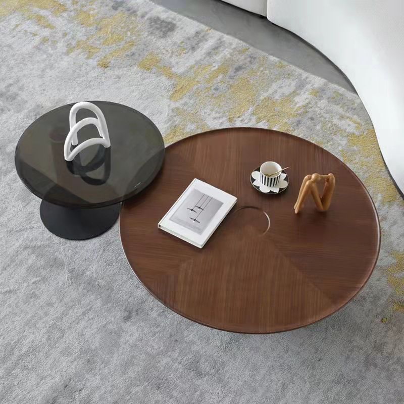 Modern Style Round Wood Table with Abstract Base Coffee Table Clearhalo 'Coffee & Accent Tables' 'Coffee Tables' 'coffee_tables' 'furn' 'furn_coffee_tables' 'Furniture' 'Living Room Furniture' 1200x1200_176a3750-cd77-4869-8592-a85240d9a7a2
