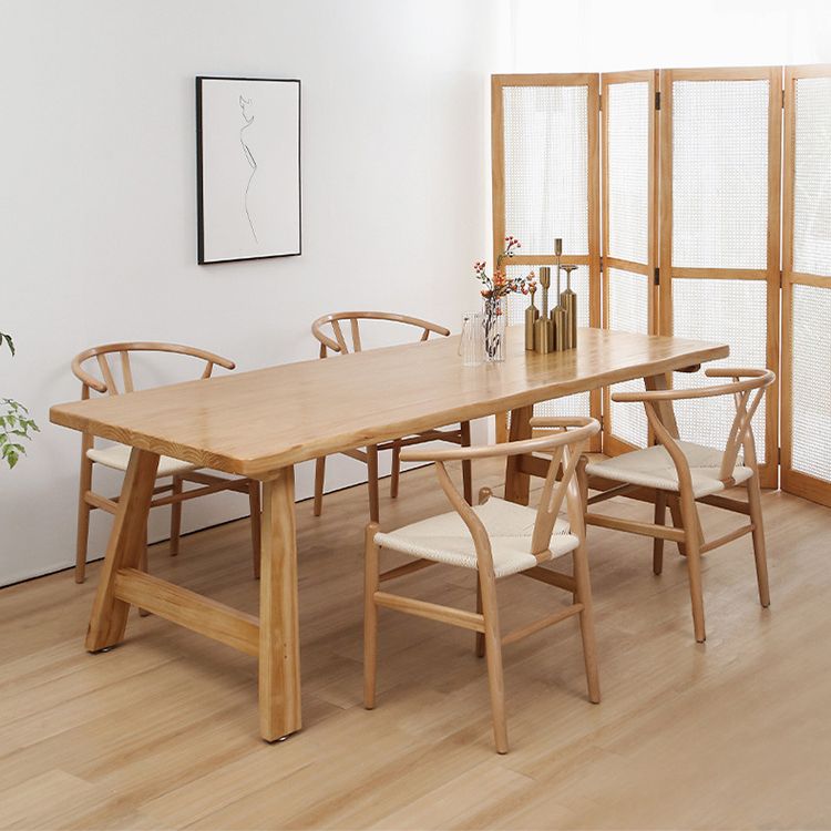 Pine Wood Dining Table Contemporary Rectangle Table with Sled Base Clearhalo 'Dining Tables & Seating' 'Dining Tables' 'dining_table' 'furn' 'furn_dining_table' 'Furniture' 'Kitchen & Dining Furniture' 1200x1200_176a94d2-27c0-4ab4-a9a8-49fa15885fc8