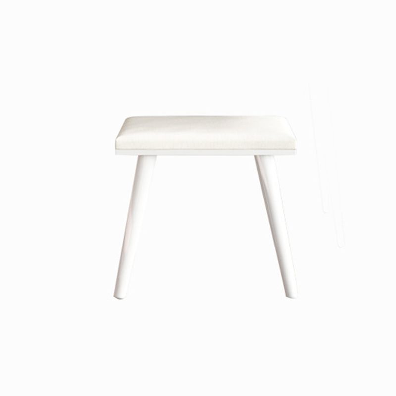 Contemporary Vanity 3 Storage Drawers Dresser with Mirror Stool in White