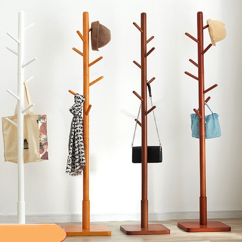 Árbol de pasillo de 69 "de altura With Hooks Hall Stand Modern Wood Courper de madera maciza