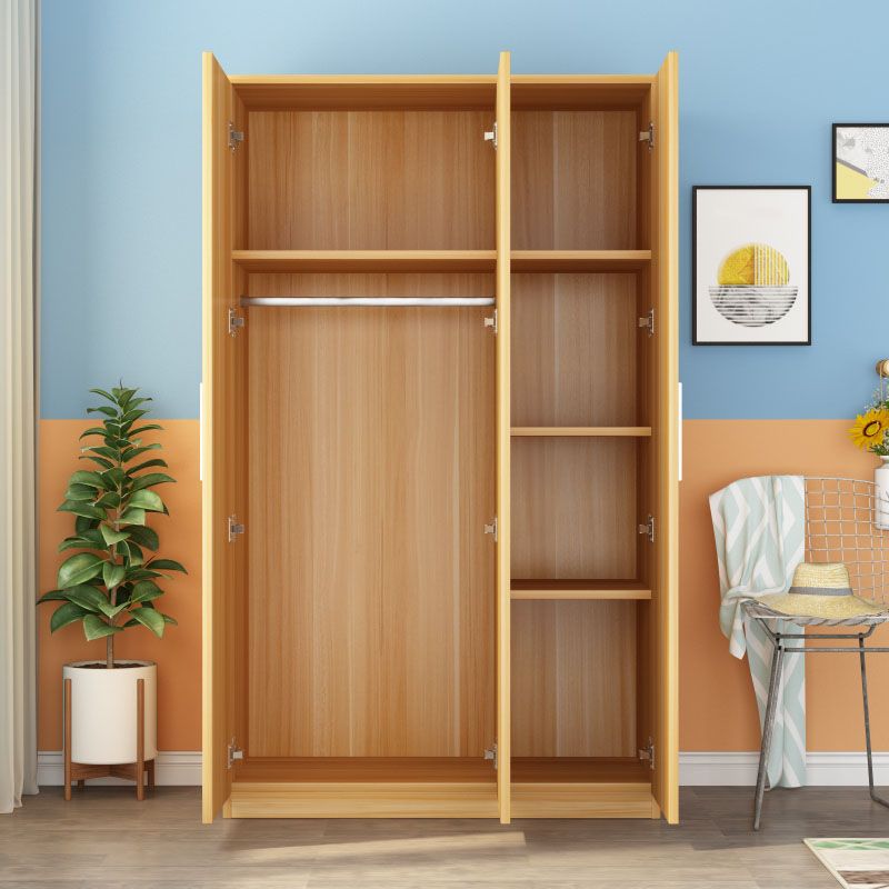 Contemporary Style Wardrobe Closet Wood Combination Armoire for Bedroom