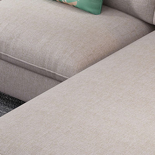 Pillow Top Arm Sectional Modern Linen 4-seat 125.98" Wide Sectional Clearhalo 'furn' 'furn_sectionals' 'Furniture' 'Living Room Furniture' 'Sectionals' 1200x1200_176c6d1e-c05b-4a04-90e6-b434aea06581