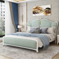 Upholstered Green Bed Frame Victorian Solid Wood Queen/King Bed