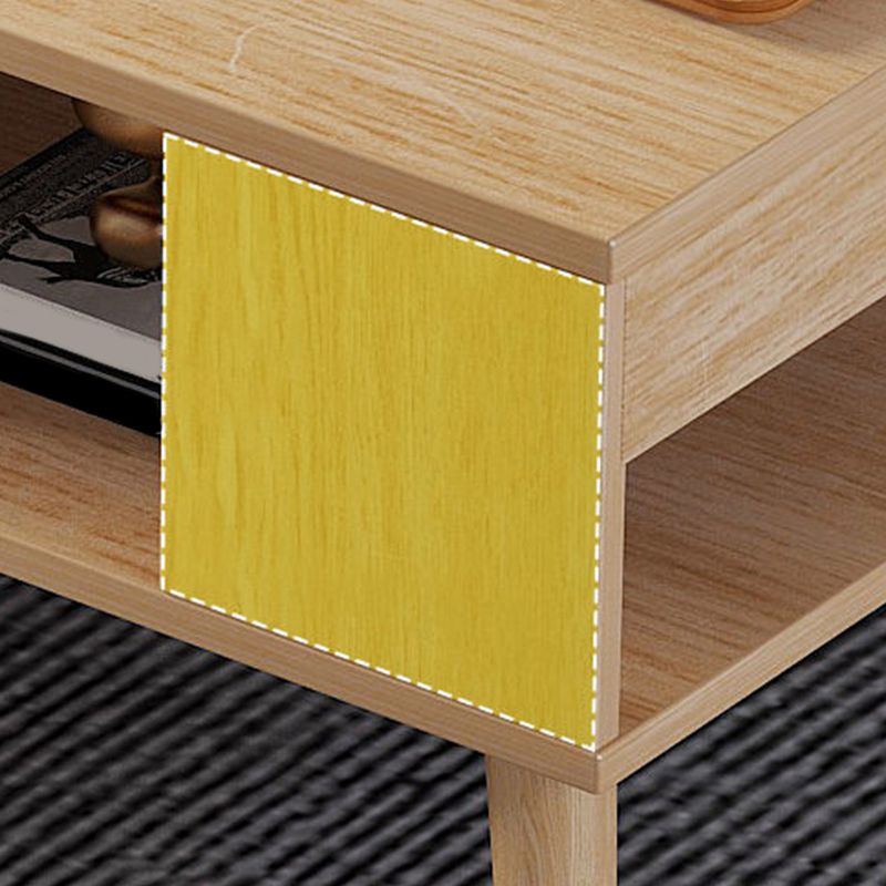 16.53"H Rectangle Wood Coffee Table 4 Legs Cocktail Table with Storage Clearhalo 'Coffee & Accent Tables' 'Coffee Tables' 'coffee_tables' 'furn' 'furn_coffee_tables' 'Furniture' 'Living Room Furniture' 1200x1200_176deae7-a1e6-442c-9577-8f8956a3b4ad