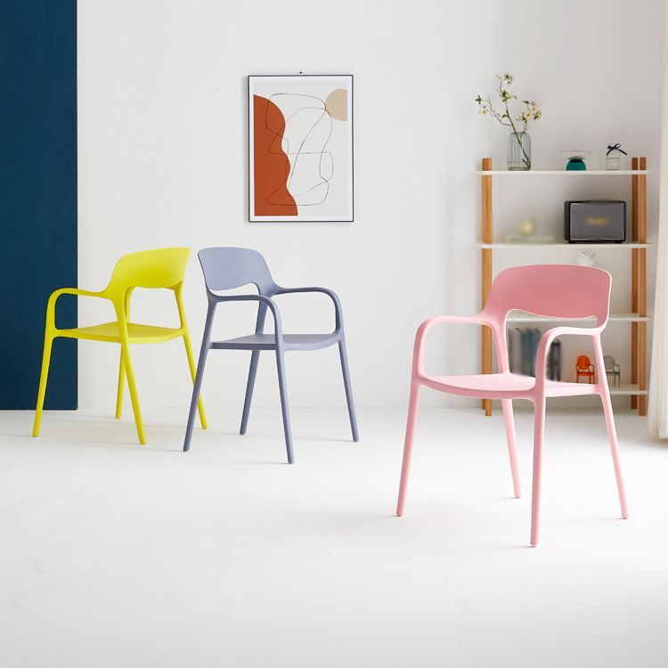 Plastic Stackable Dining Chair Contemporary Design Multicolor Arm Chair Clearhalo ' kitchen&dining_furn' 'Dining Chairs' 'Dining Tables & Seating' 'dining_chair' 'furn' 'furn_dining_chair' 'Furniture' 'furniture_dining_chair' 'Kitchen & Dining Furniture' 'kitchen' 1200x1200_17701d02-9af9-4333-8e0d-f2c2a87a5662