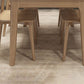 Mesa de comedor moderna con tapa de piedra blanca, mesa rectangular con patas de madera