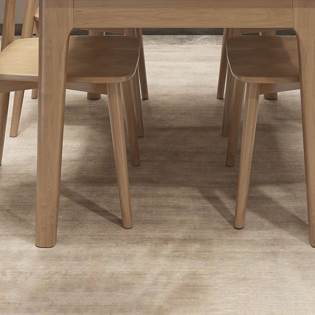 Mesa de comedor moderna con tapa de piedra blanca, mesa rectangular con patas de madera