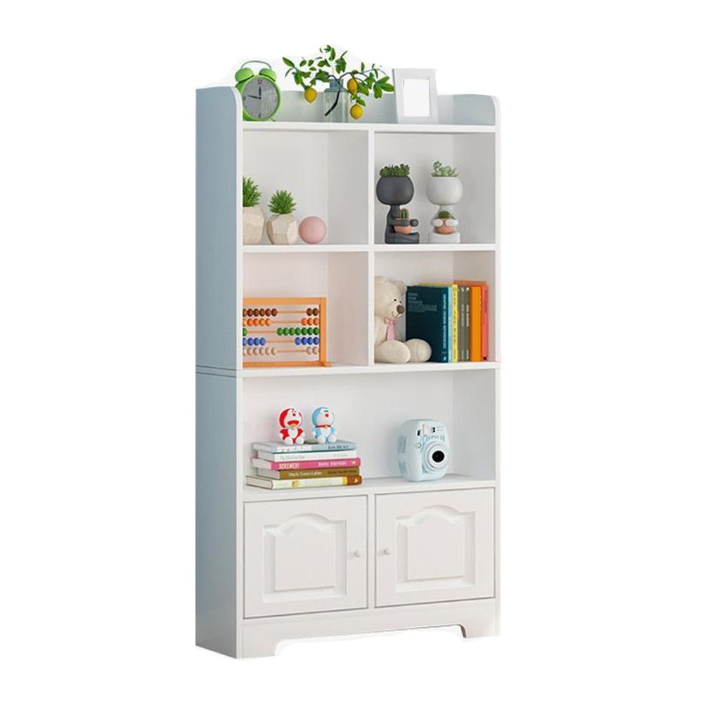 Vertical Wooden Bookcase White Closed Storage Bookshelf for Home Office